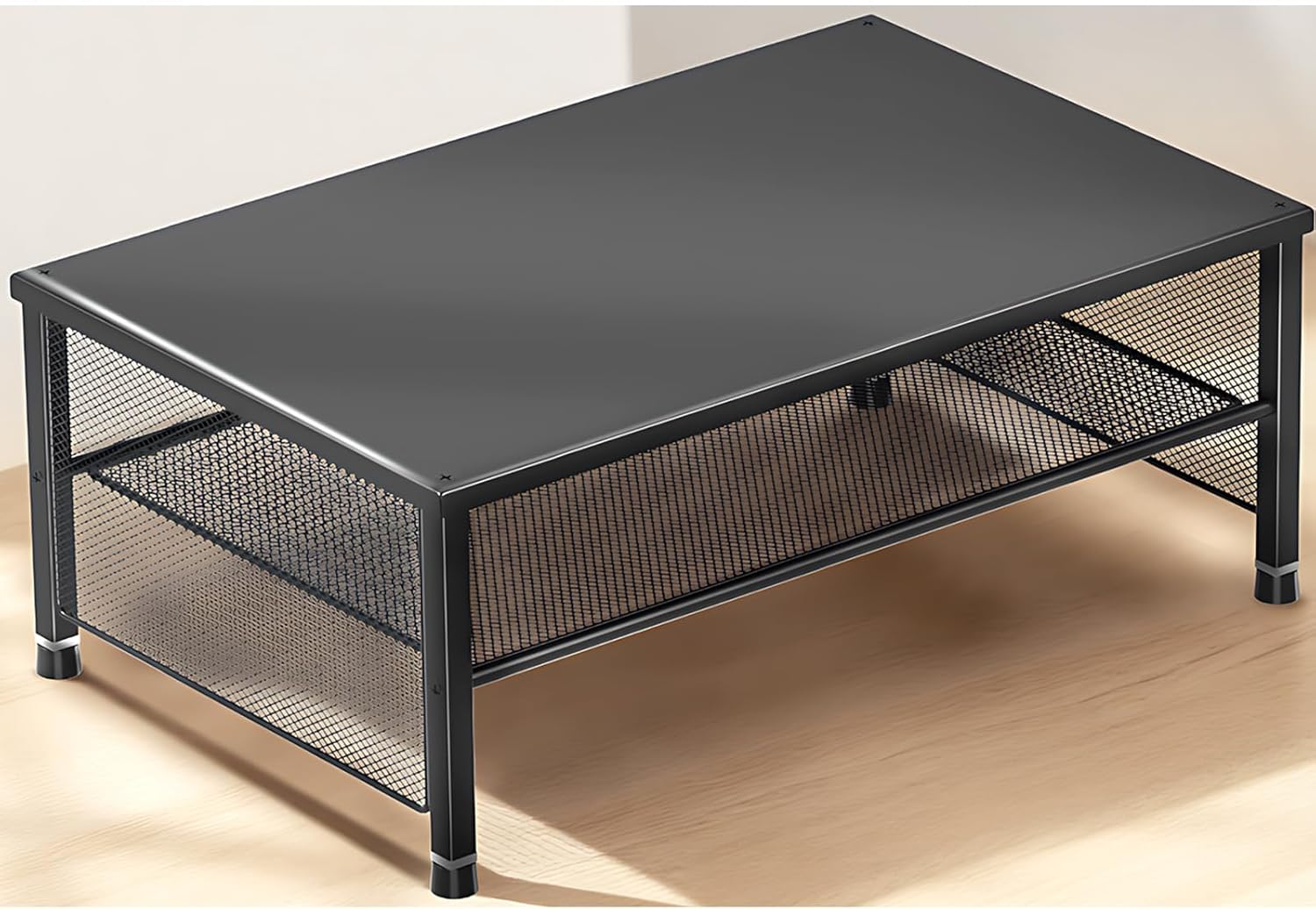 ECOLOVI 2-Tier Computer Monitor Stand Riser, Desk Organizer for Monitor, Printer & Laptop Stand, Desktop Workspace Organizers for Office Supplies(Black)