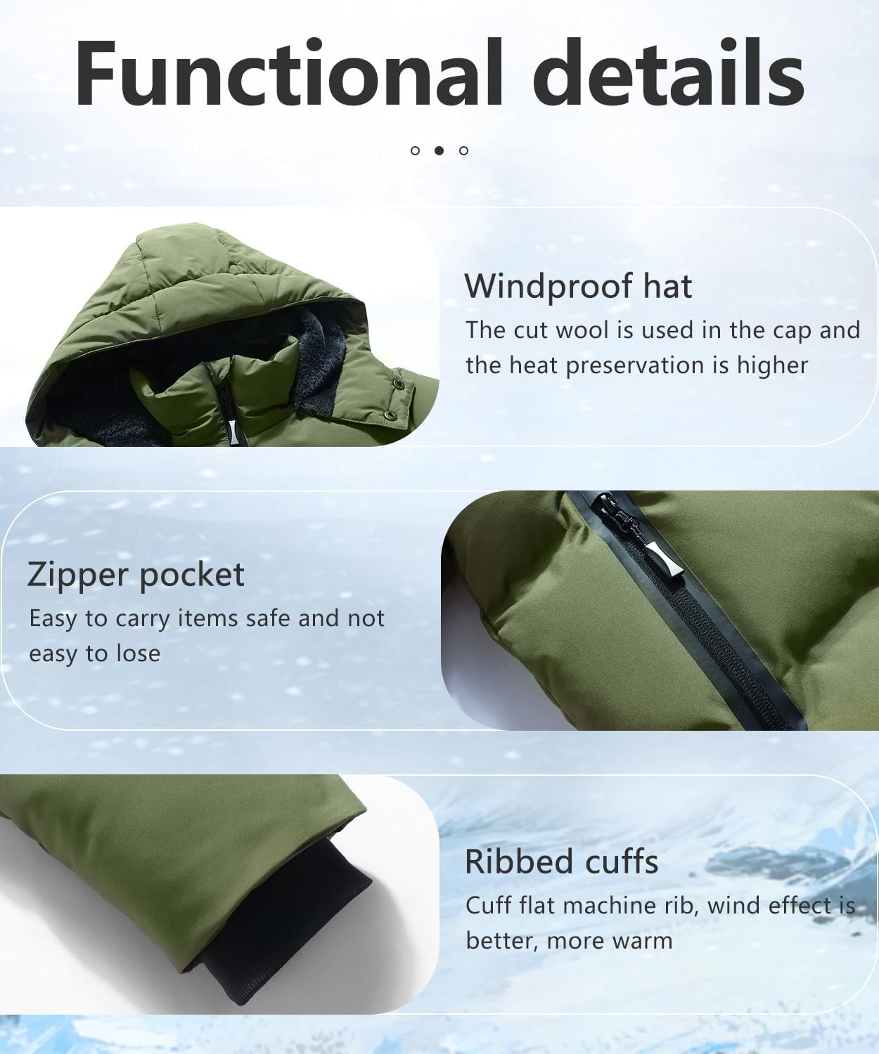 Kids Boy's Winter Coat Fleece Lined Waterproof Jacket Puffy Cotton Coat Thick Hooded Down Outdoor Coats - Image 6