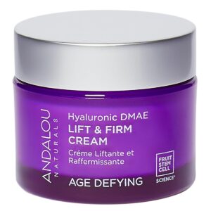 Andalou Naturals Hyaluronic DMAE Lift & Firm Skin Cream | Anti Aging Face Moisturizer with Hyaluronic Acid | Helps Reduce Fine Lines & Wrinkles | 1.7 oz