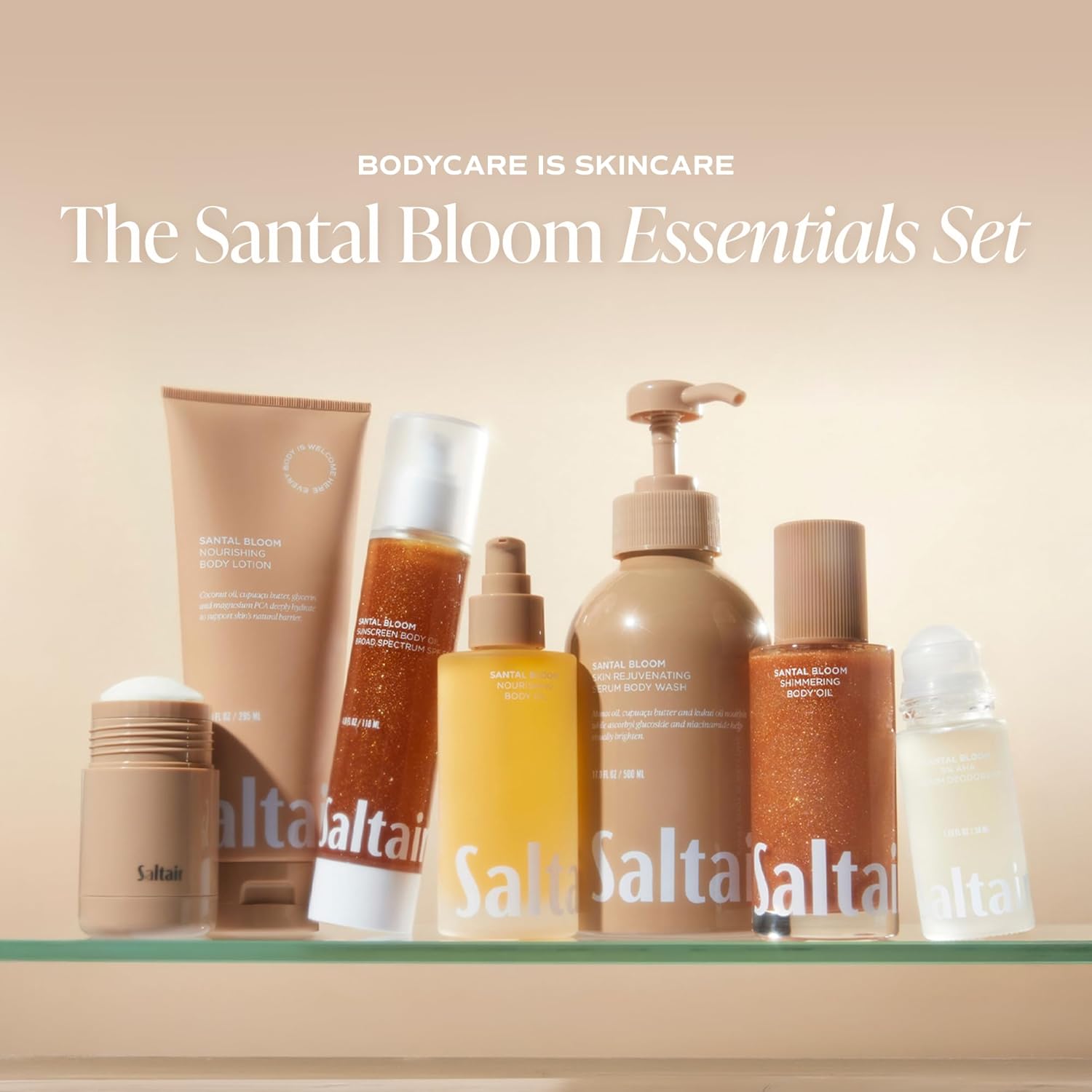 Saltair Body Oil - Luxurious Santal Bloom After Shower and Bath Oil for Women and Men. Botanical, Non-Greasy, Well-Absorbing Moisturizer for Hydrating Dry Skin – 4oz Pump Bottle - Image 3
