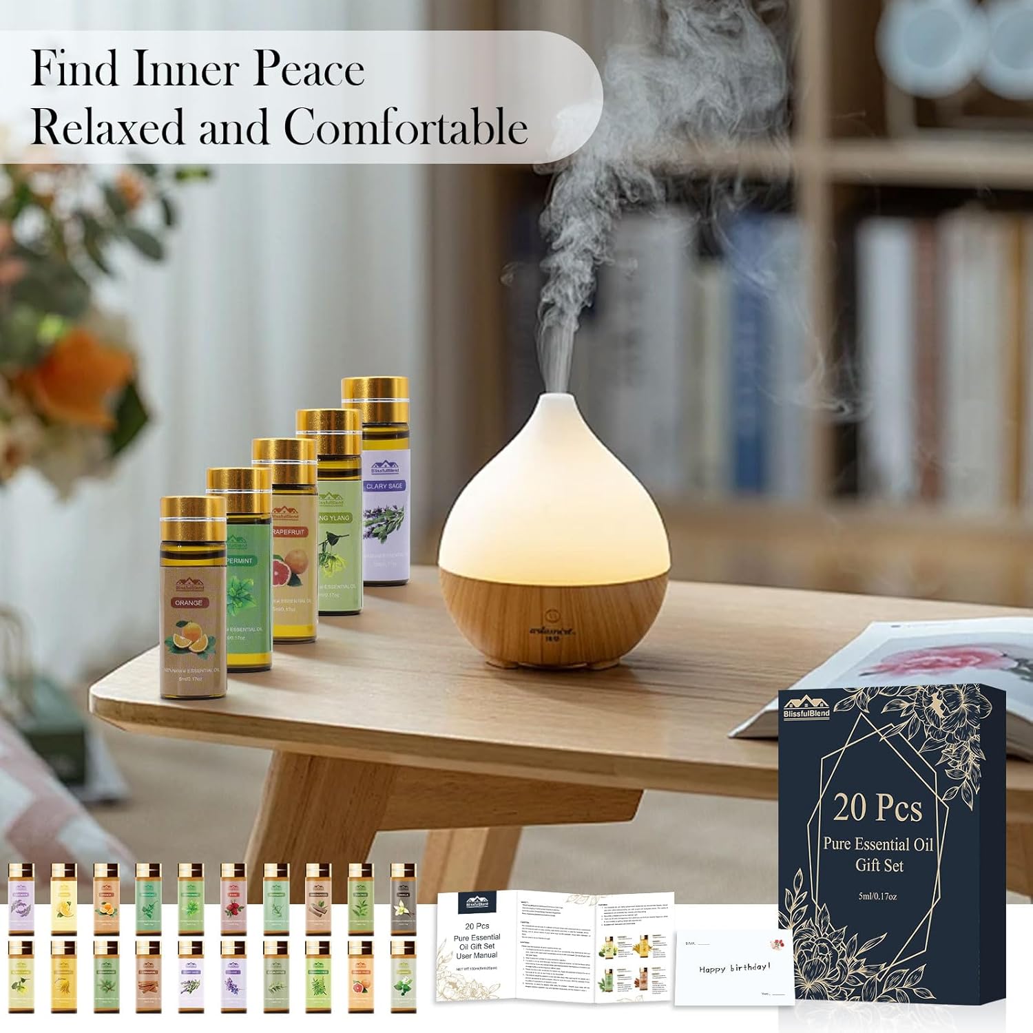 Fragrance Essential Oils Set, Essential Oils for Diffuser, for Home, Skin, Candle & Soap Making-Tea Tree, Lavender, Peppermint, Rose and More, with Gift Card for Friend, Teacher, Mom(20×5ml - Image 3