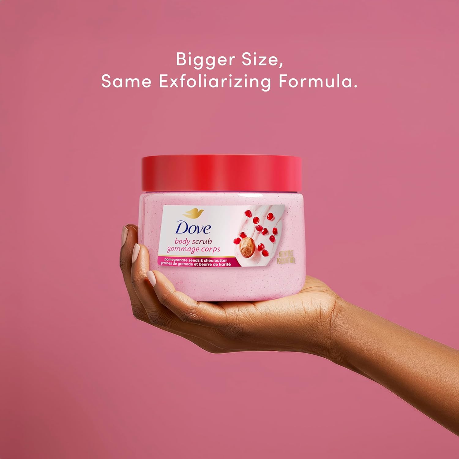 Dove Pomegranate & Shea Butter Body Scrub Exfoliates and Deeply Nourishes for Smooth, Radiant Skin 15 oz - Image 3