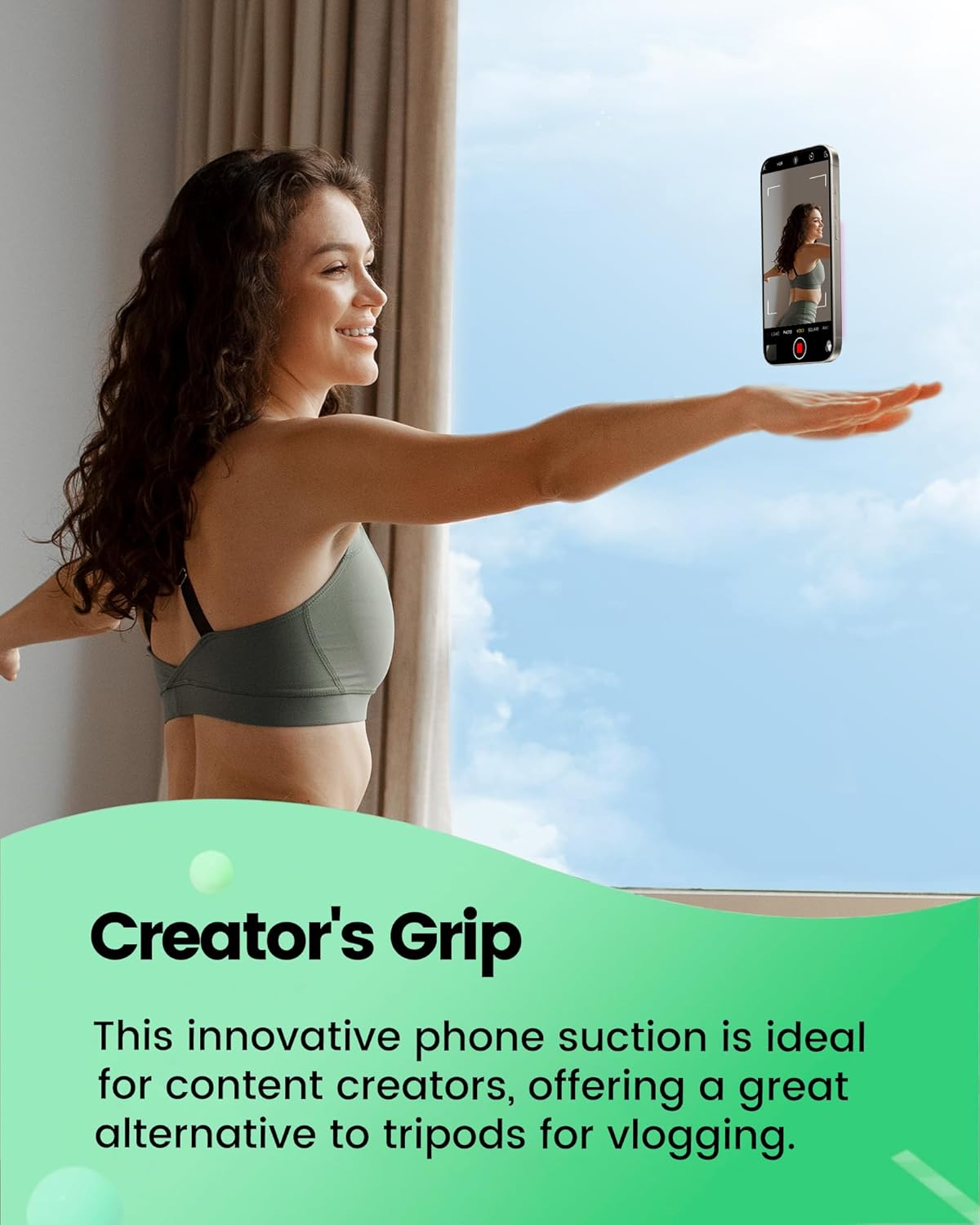 amBand Airplane Travel Essentials Phone Holder, Anti-Slip Magnetic Suction Cup Phone Mount for iPhone Fits Magsafe Attachment, Influencer/Sharer/Content Creator Must Haves for Selfie/Video, Peony Pink - Image 6