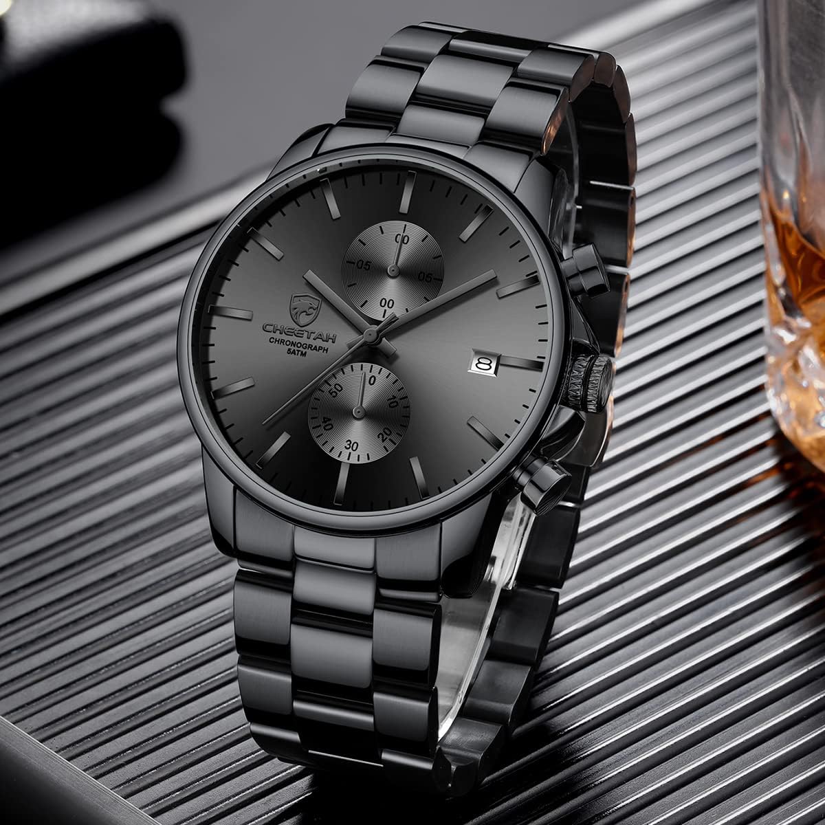 GOLDEN HOUR Fashion Business Mens Watches with Stainless Steel Waterproof Chronograph Quartz Watch for Men, Auto Date - Image 7