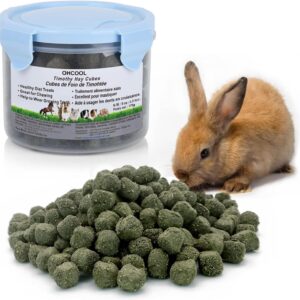 Timothy Hay Cubes 6oz -100% Natural Timothy Hay Made for Rabbits Sulcata Tortoise Guinea Pig, 6 oz