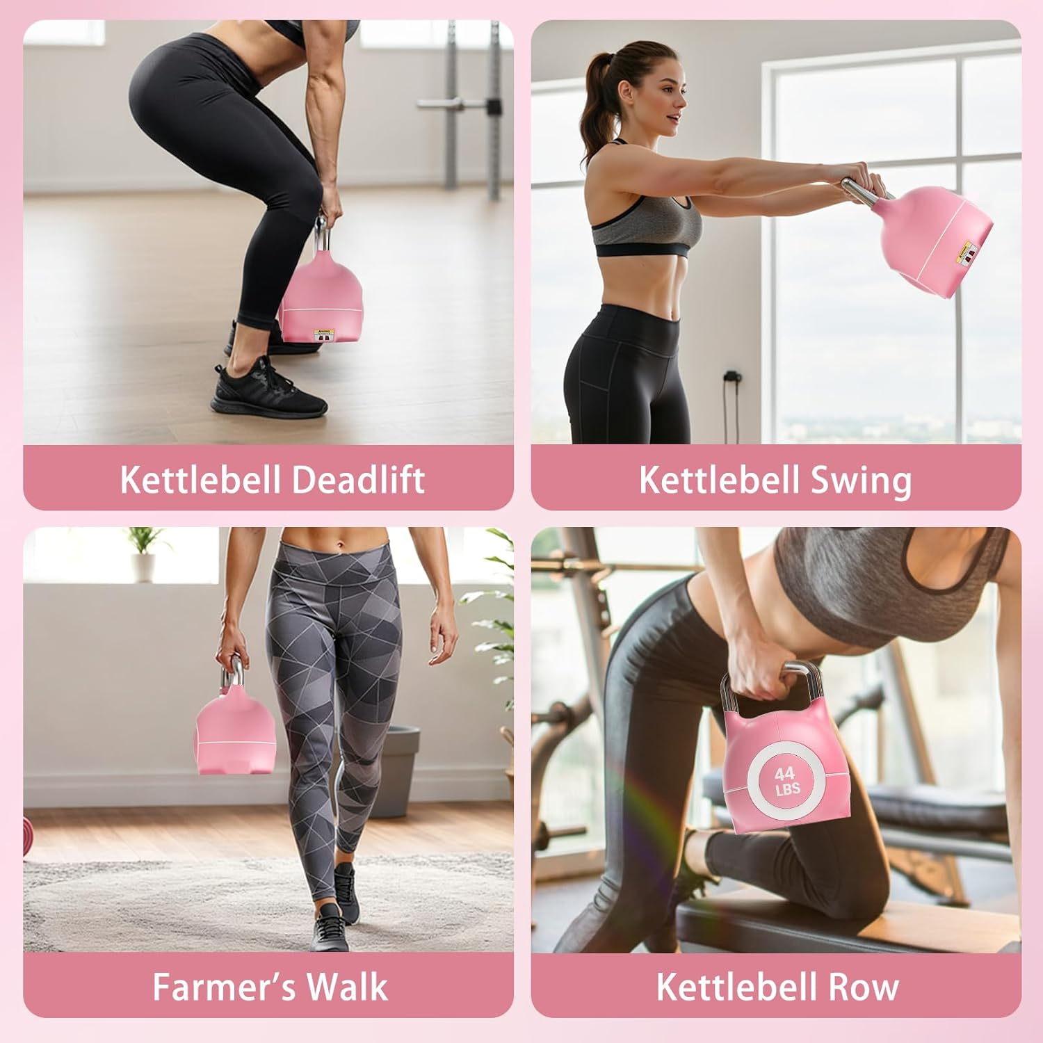 LIFERUN Adjustable Kettlebell Set - 7in1 Kettlebells, Choose 22.5 lb or 44 lb, Quick-Change Weight Dial & Safety Lock, Space-Saving Design, Full-Body Workout & Cross-Training - Image 4