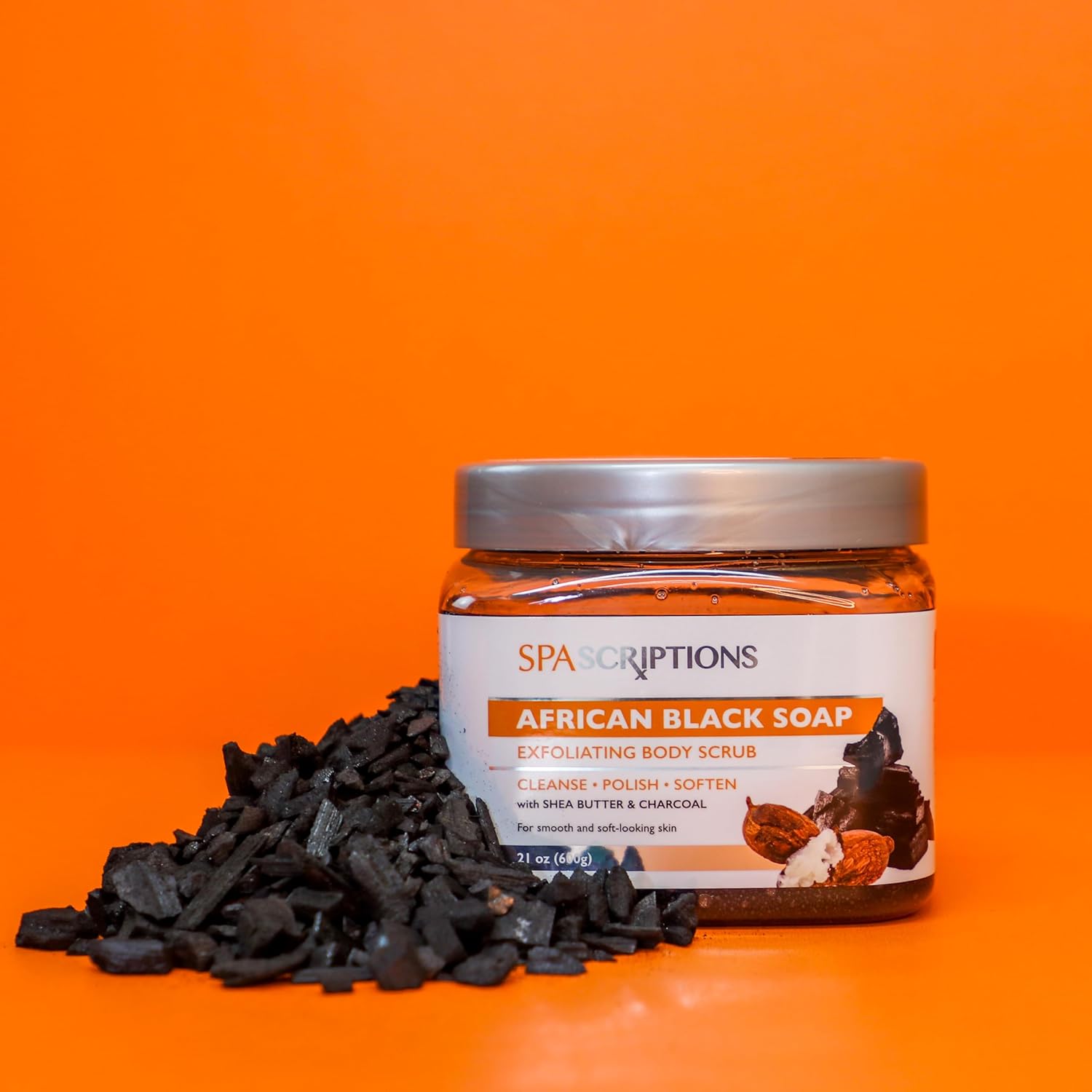 SpaScriptions African Black Soap Sugar Scrub - Detoxifying Body Scrub Exfoliator with Shea Butter & Charcoal, Ideal for Oily or Congested Skin, Supports Deep Pore Cleansing & Clarifying Skin, 21 oz - Image 6