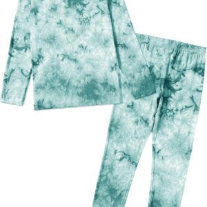 Jimonda Kids Soft Rayon From Bamboo Sleepwear Long Sleeve Boys Girls Pajama Outdoor 2-Piece tops&pant Casual sets Tie Dye PJ