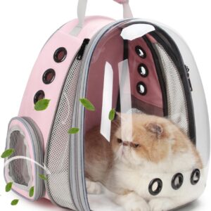 Lollimeow Cat Carrier Backpack, Expandable Bubble Pet Carrier for Cats and Small Dogs, Airline Approved Travel Backpack for Hiking, Walking & Outdoor Adventures – Supports up to 16 lbs