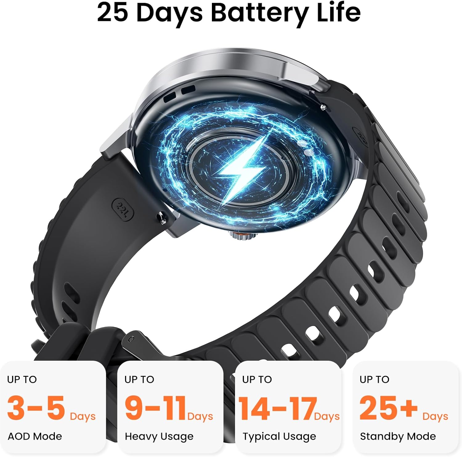 KOSPET Smart Watch for Men, 25 Days Battery, 1.43" AMOLED Smartwatch for iPhone&Android, IP68 Waterproof, 24/7 Heart Rate & Sleep Monitor, 170+ Sport Modes, Bluetooth Call (Answer/Make) - Image 3