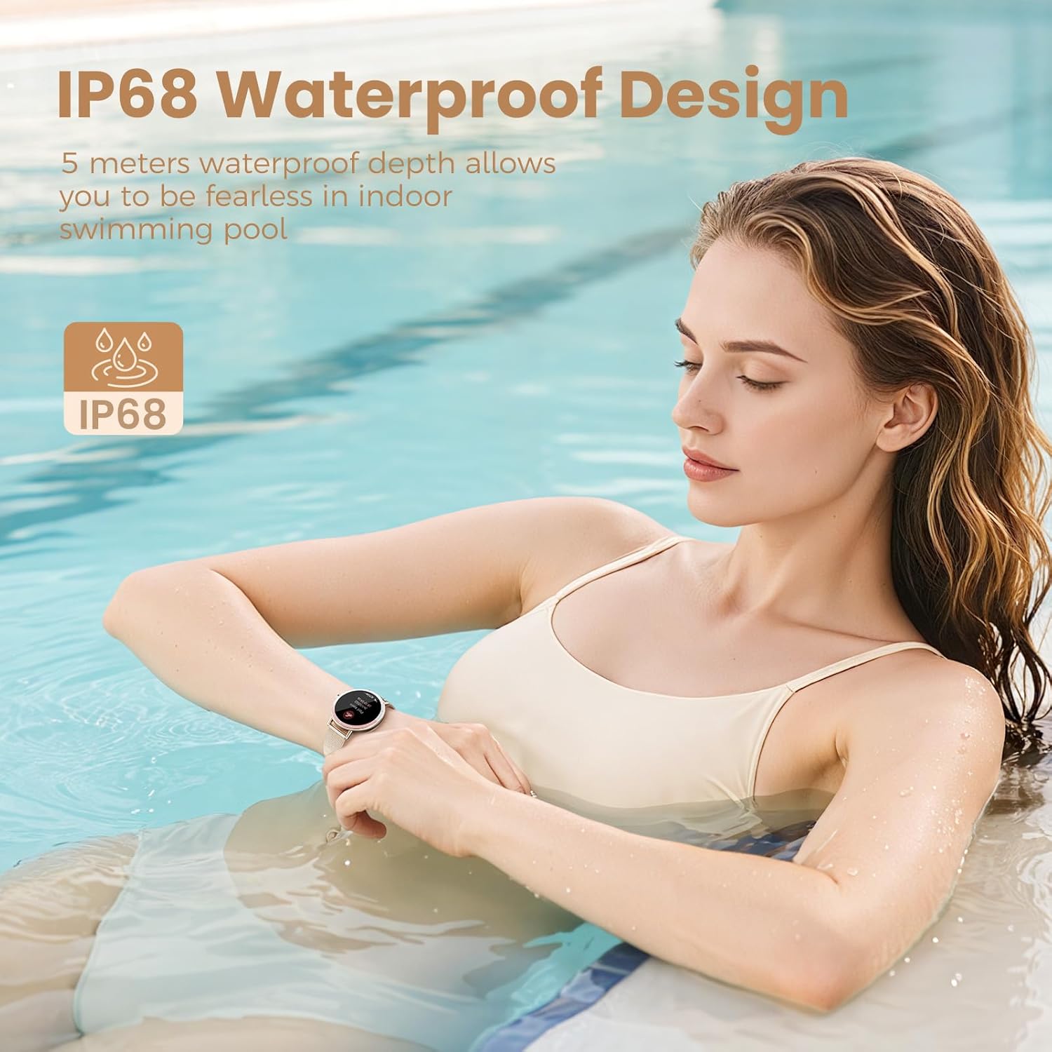 KEEPONFIT Smart Watches for Women Android/iPhone, IP68 Waterproof Fitness Tracker with Bluetooth Calls(Answer&Make), Activity Pedometer/Heart Rate/SpO2 Monitor/100+ Sports Model - Image 6