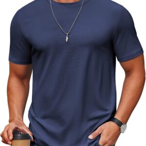 COOFANDY Men’s T Shirt Short Sleeve Cotton Blend T-Shirts Crew Neck Casual Summer Basic Tee Shirts