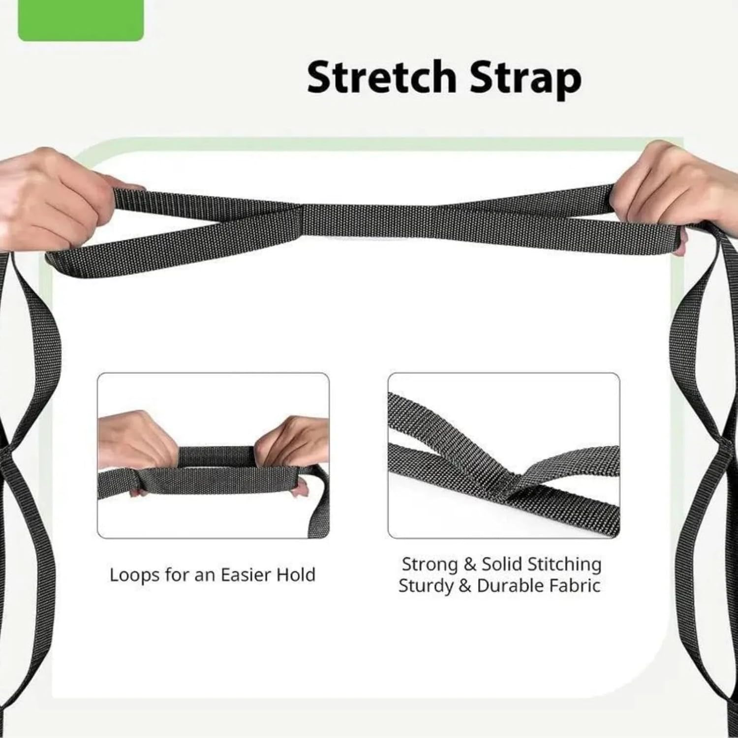 Stretching Strap Yoga Strap for Home Workout, Exercise, Pilates and Gymnastics, 10 Loops Non-Elastic Stretch Bands with Aesthetic Packaging for Women & Men - Image 5