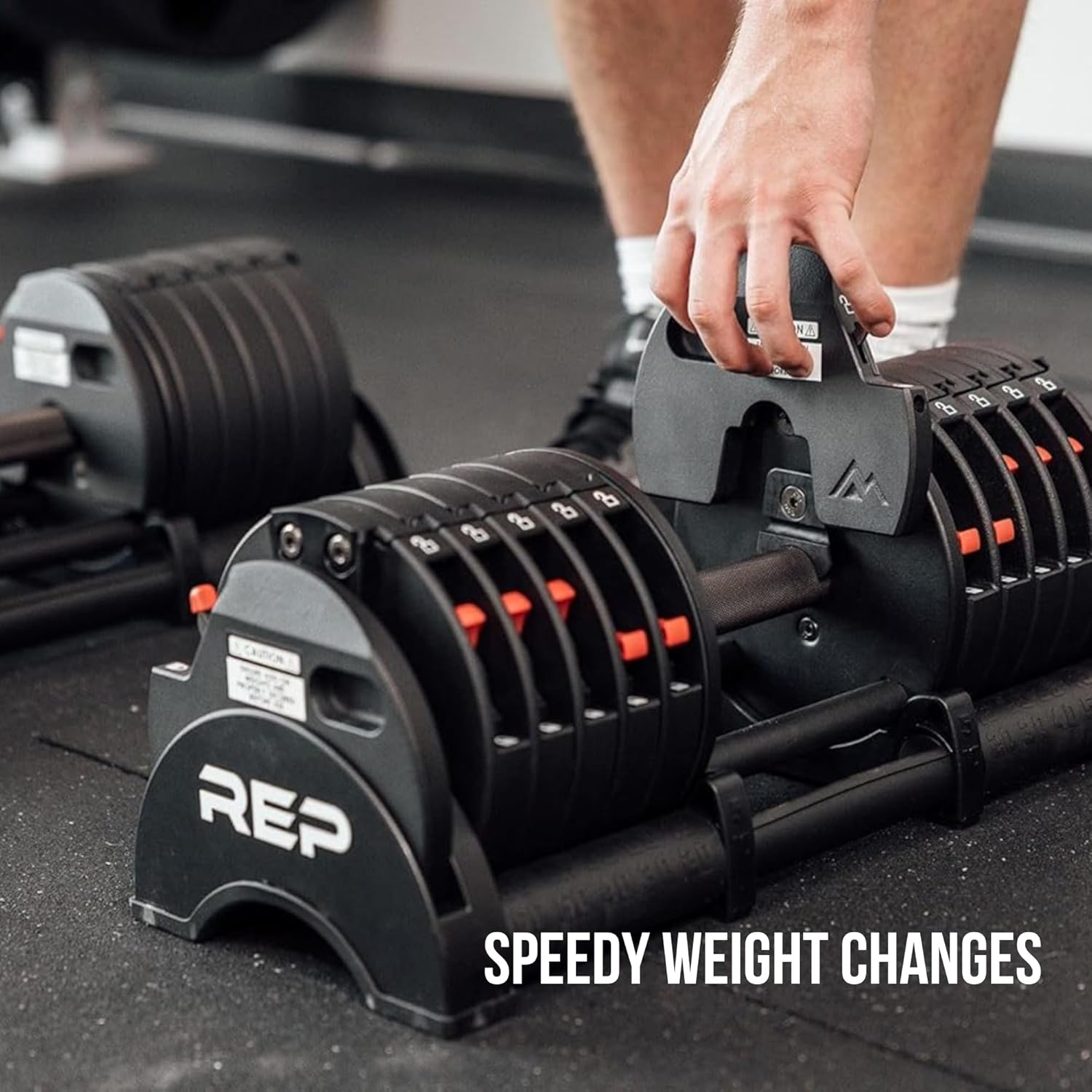 Rep Fitness Quickdraw Adjustable Dumbbells, Multiple weight ranges available including: 5-30, 5-40,5-50 and 5-60 lbs - Image 2