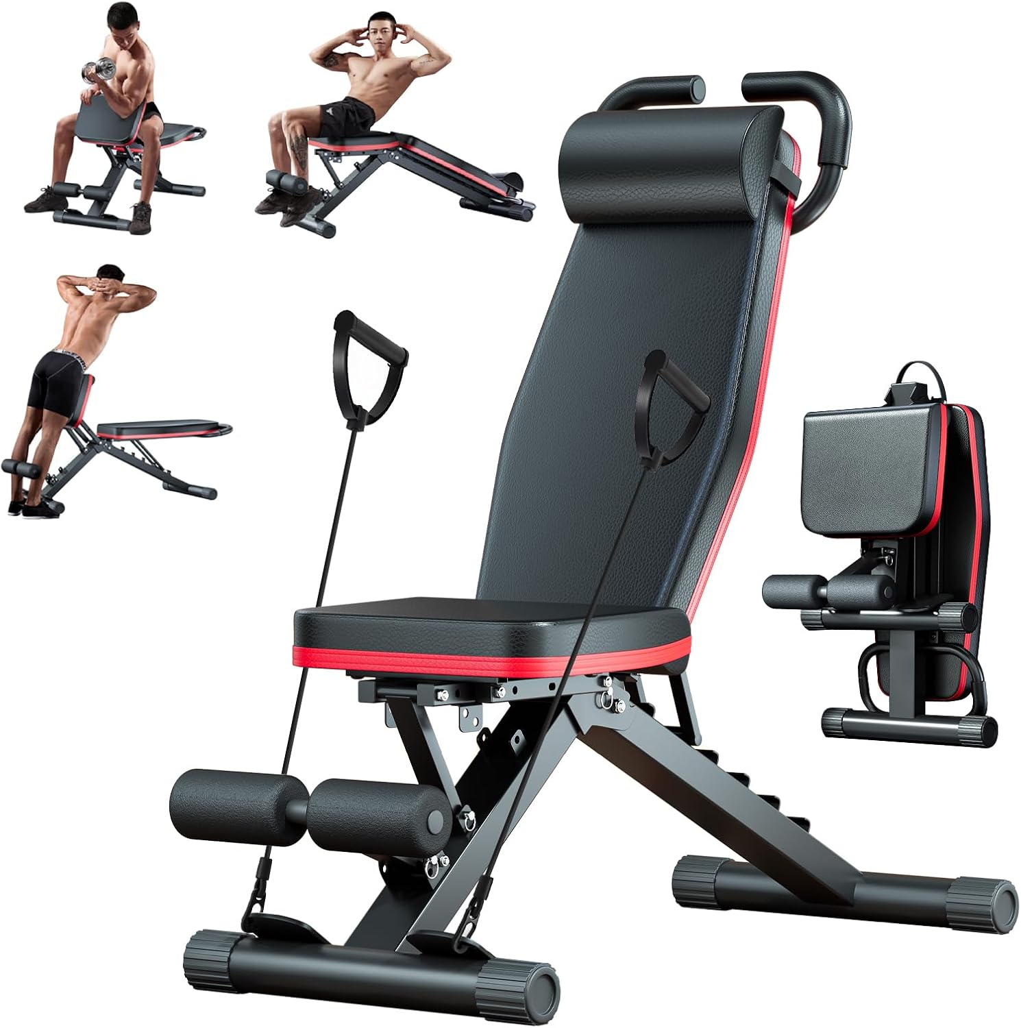 2026 1000LBS Adjustable Weight Bench, Multi-Functional Incline Decline Flat Bench Press, Foldable Full Body Dumbbell Workout Bench for Home Gym Weight Training, Sit Ups, Space-Saving Fitness Equipment