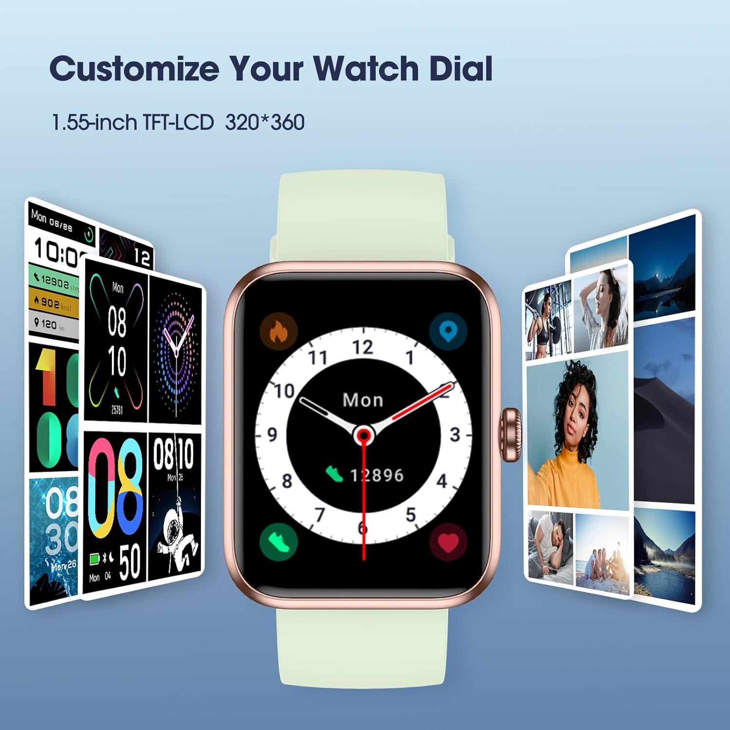 LIVIKEY Smart Watch, Fitness Tracker with Heart Rate Monitor, Blood Oxygen, Sleep Tracking, 41mm Smartwatch Waterproof with Pedometer for Women Men Watch Compatible with Android iOS Phones - Image 6