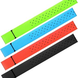 Oudain 4 Pcs Heart Rate Monitor Replacement Strap Band, Soft Heart Rate Monitor Armband Strap, Theory Fitness Adjustable(0.8 x 15.8 Inch,Black, Orange, Green, Blue)