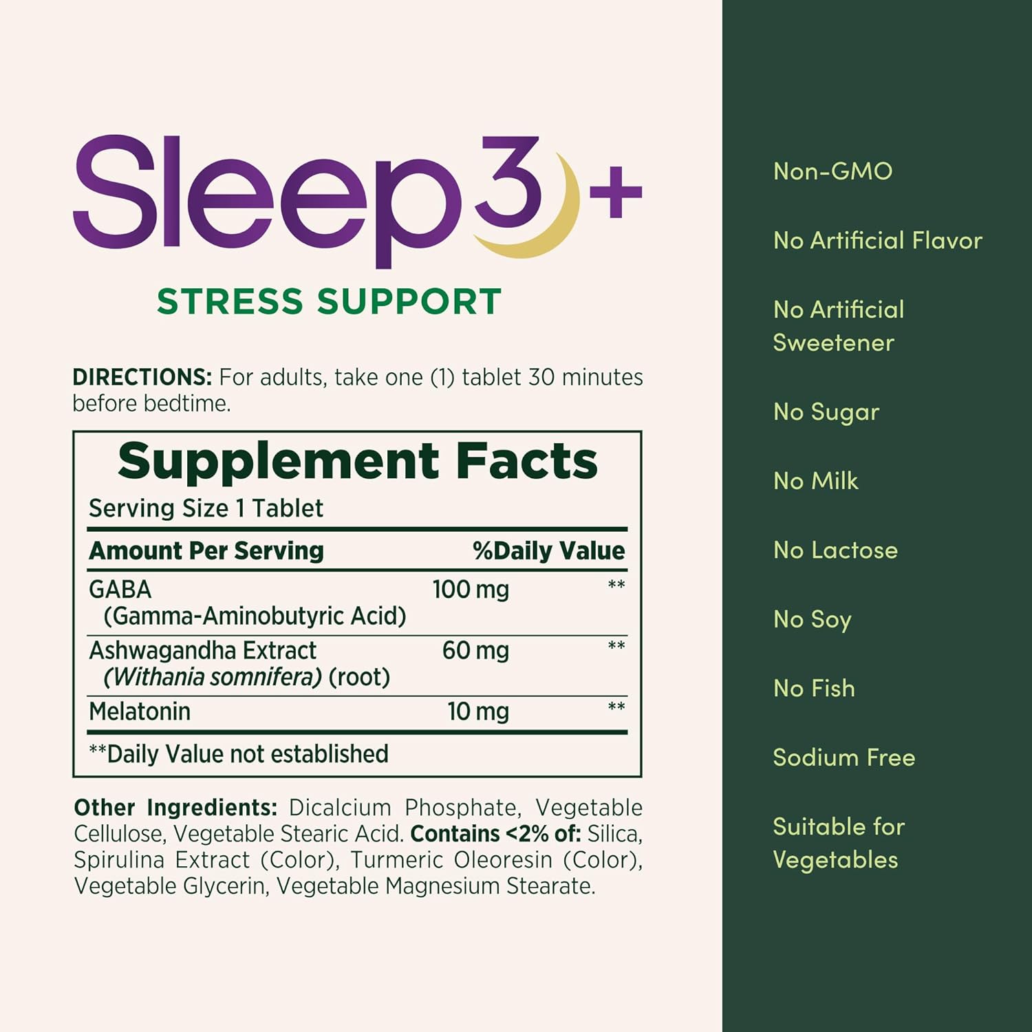 Nature's Bounty Sleep + Stress Support, Sleep3 Maximum Strength 100% Drug Free Sleep Aid, Dietary Supplement with Ashwagandha, Time Release Technology, 10mg, 28 Tri-Layered Tablets - Image 5