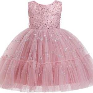 Flower Girls Sequin Dress Formal Kids Tulle Tutu Wedding Princess Prom Pageant Birthday Party Ball Gown