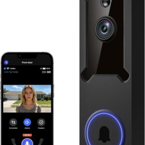 1080p Wireless Wi-Fi Video Doorbell Camera, Night Vision, Two-Way Audio, Smart AI Motion Detection, Live Viewing, Battery-Powered, Supports 2.4GHz Wi-Fi Only, Cloud Storage (Sold Separately)