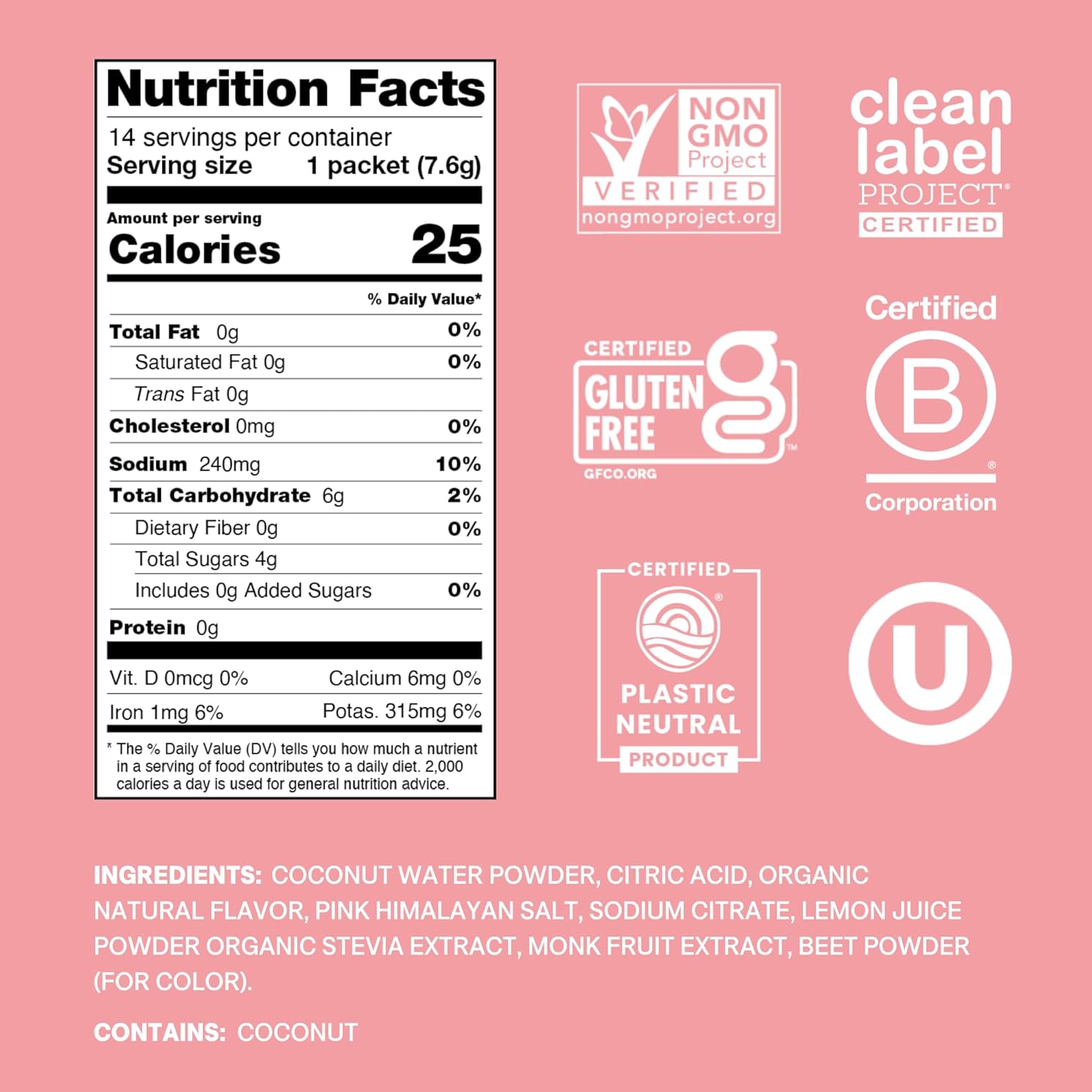 Cure Hydration | Plant-Based Electrolyte Drink Mix | No Added Sugar | FSA-HSA | Dehydration Relief Powder Made with Coconut Water | Non-GMO | Vegan | Pouch of 14 Packets - Strawberry Kiwi - Image 2