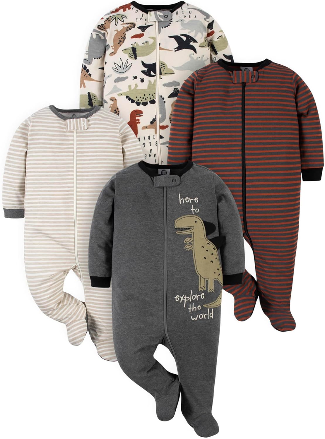 Gerber baby-boys 4 Pack Sleep 'N Play Footie
