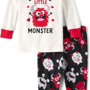 The Children’s Place baby boys Button Long Sleeve Top and Pants Snug Fit 100% Cotton 2 Piece Pajama Set