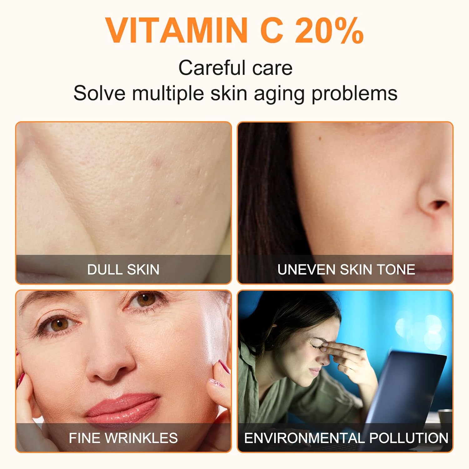 Premium 20% Vitamin C Serum For Face with Hyaluronic Acid, Retinol & Amino Acids - Boost Skin Collagen,Hydrate & Plump Skin, Anti Aging & Wrinkle Facial Serum 60ml - Image 6