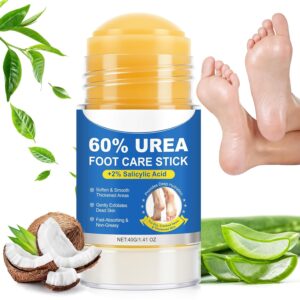 60% Urea with 2% Salicylic Acid Urea Foot Care Stick, Foot Cream for Dry Cracked Heels & Callus Care, Fast Absorbing Exfoliating Moisturizer for Feet, Hands, Knees, Heel Balm for Soft Skin (1 Pack)