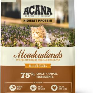 ACANA Grain-free Dry Cat Food Meadowlands Chicken Turkey Fish and Cage-Free Eggs 4lb Bag