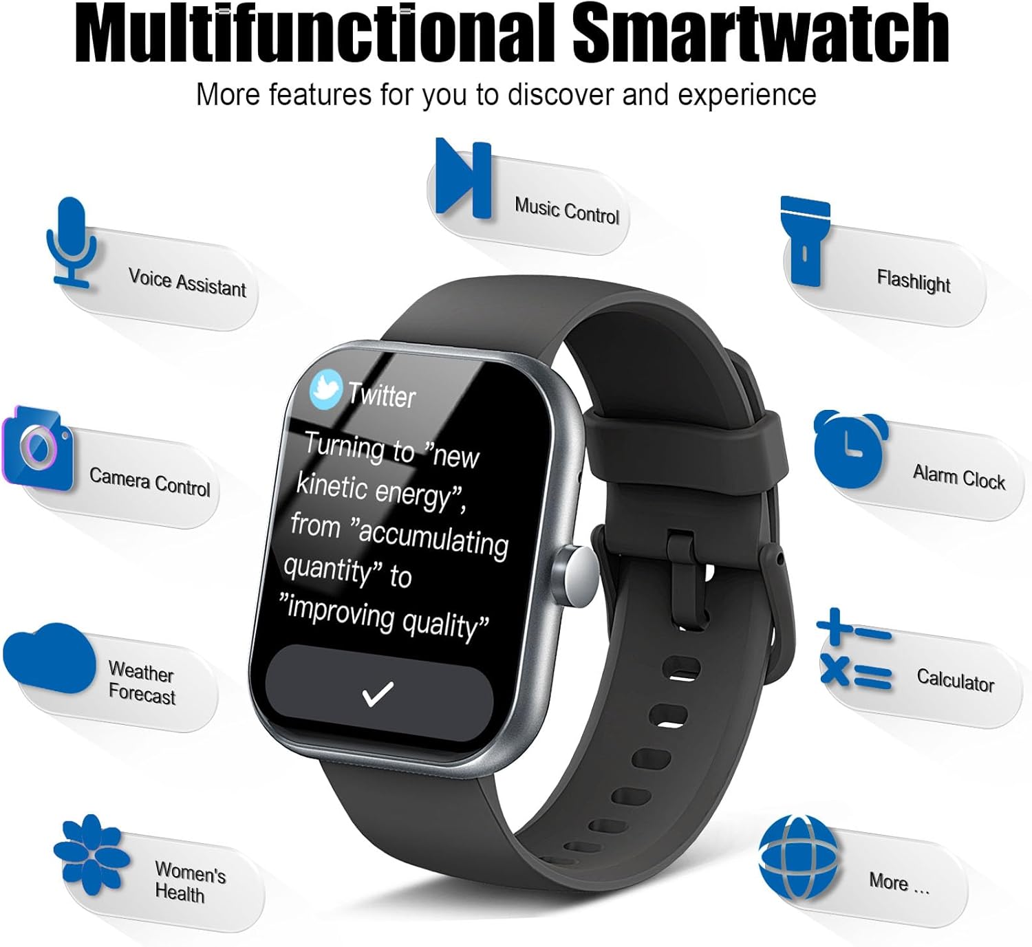 2026 Smart Watch for Men Women (Answer/Make Call), 1.96" HD Fitness Tracker Running Watch, IP68 Waterproof,Pedometer, Sleep/Step/Activity/Heart Rate Monitor,110+ Sport Mode Smartwatch for iOS Android - Image 7