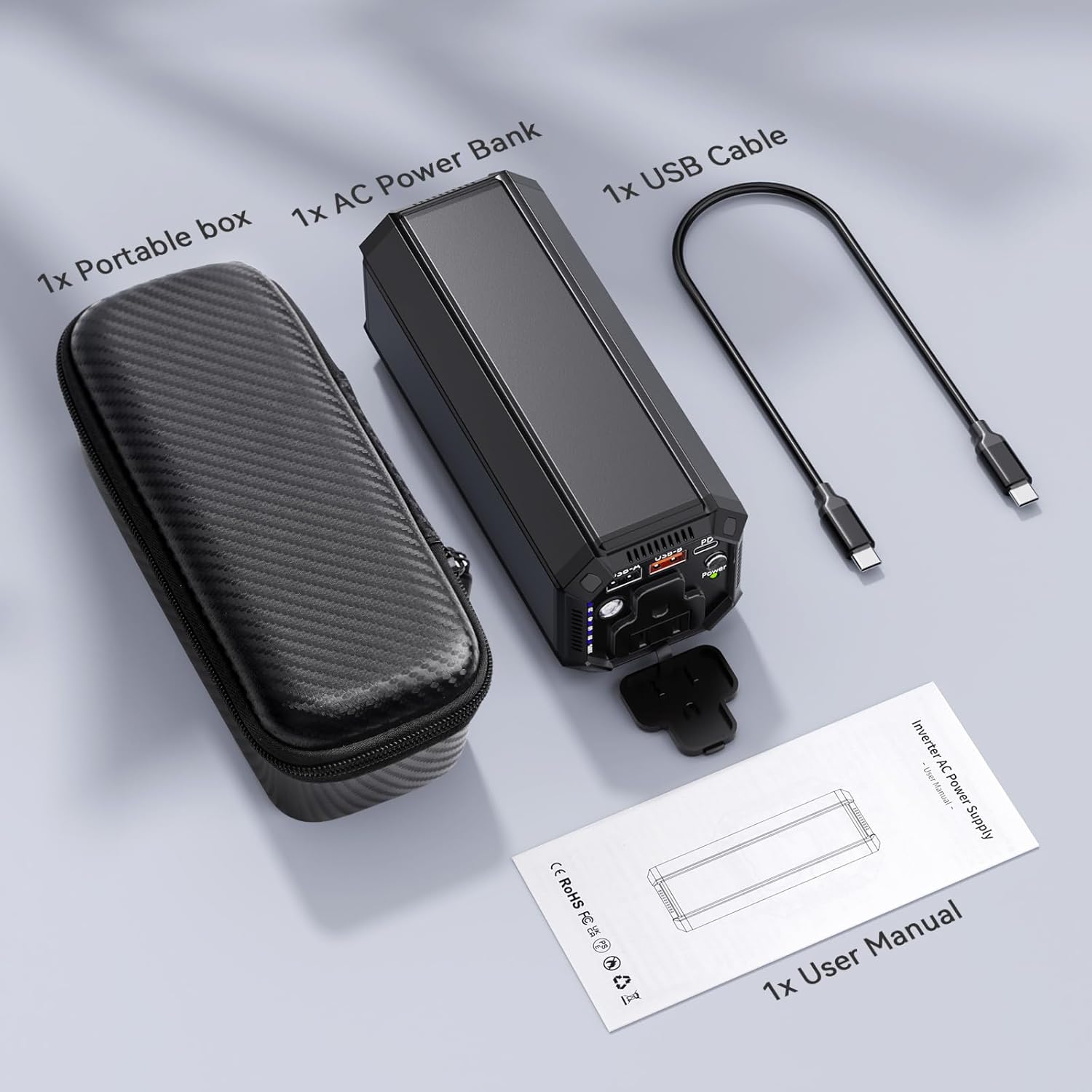 Portable Power Bank with AC Outlet, 100W Portable Laptop Charger, 98Wh/27000mAh High Capacity with 65W PD USB C Laptop Battery Bank, Backup Power Source for Business Travel and Outdoor Activities - Image 8