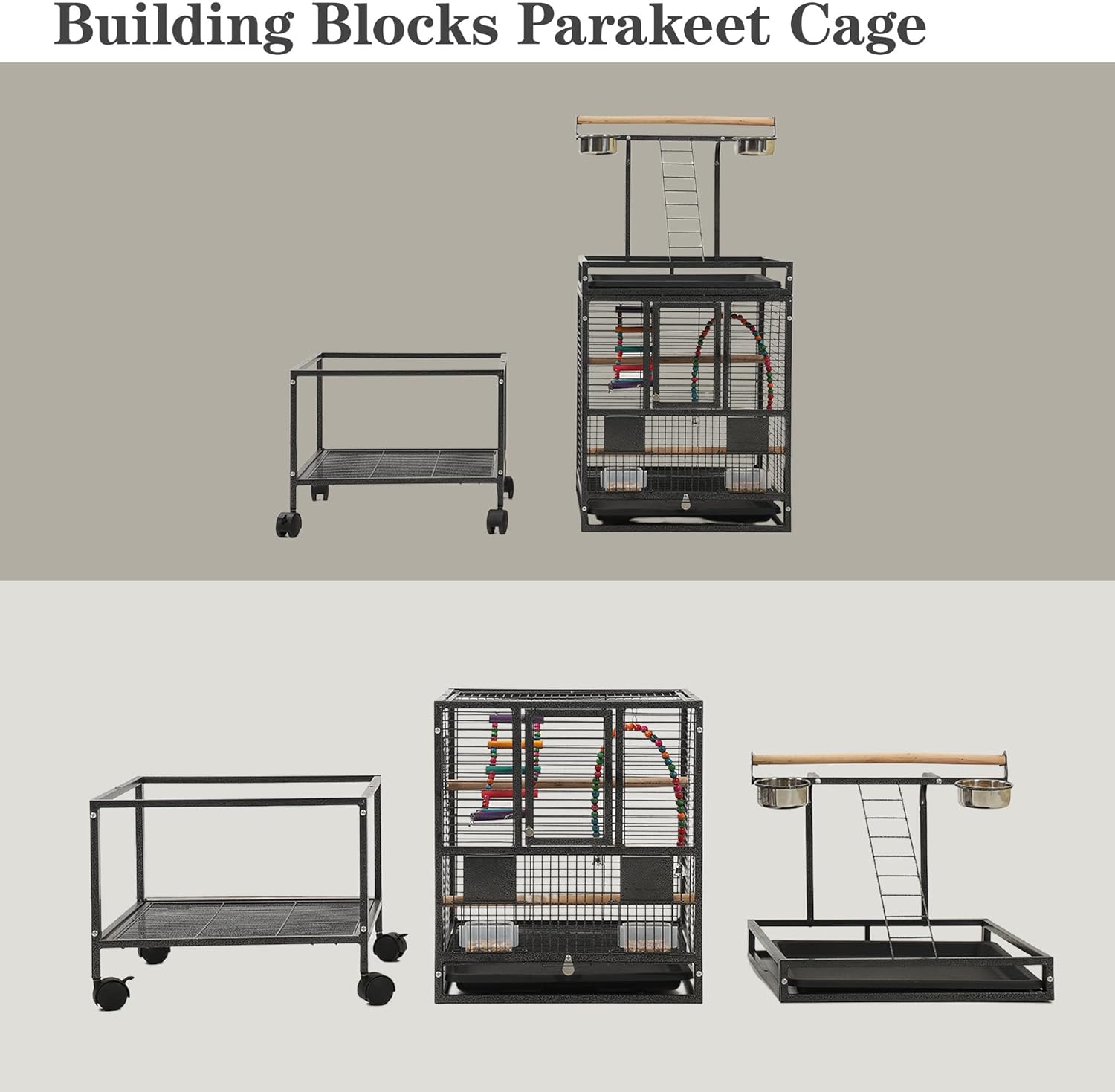 51" Small Bird Cage with Stand,Parakeet Cage, Parrot cage with Parakeet Toys, Bird Cage Accessories for Lovebirds Cockatiel Conure Finch Canary Budgie - Image 5