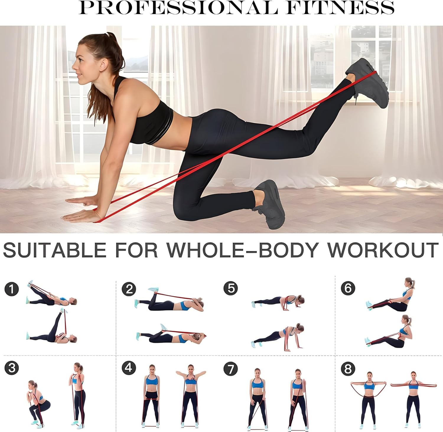 Pull Up Assistance Bands - Resistance Bands Set - Multi-Level Resistance, Fitness Band, Full Body Training, Suitable for Exercise and Physical Therapy Exercise Bands - Image 5
