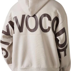 GORGLITTER Men’s Letter Graphic Oversized Hoodie Y2k Long Sleeve Workout Cool Hooded Sweatshirt Streetwear