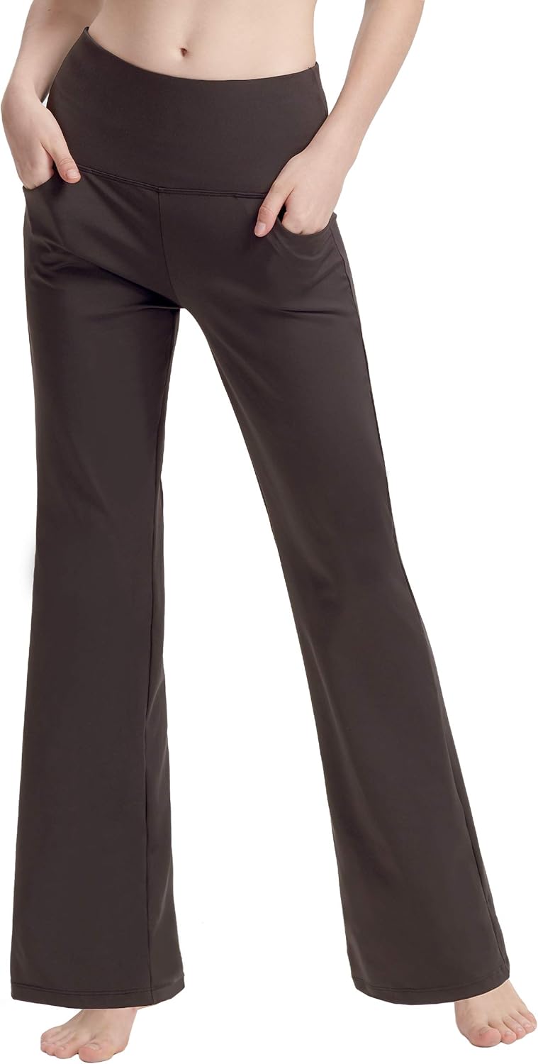nuveti Women's Bootcut Yoga Pants Tummy Control Workout Non See-Through Bootleg Yoga Pants - Image 2