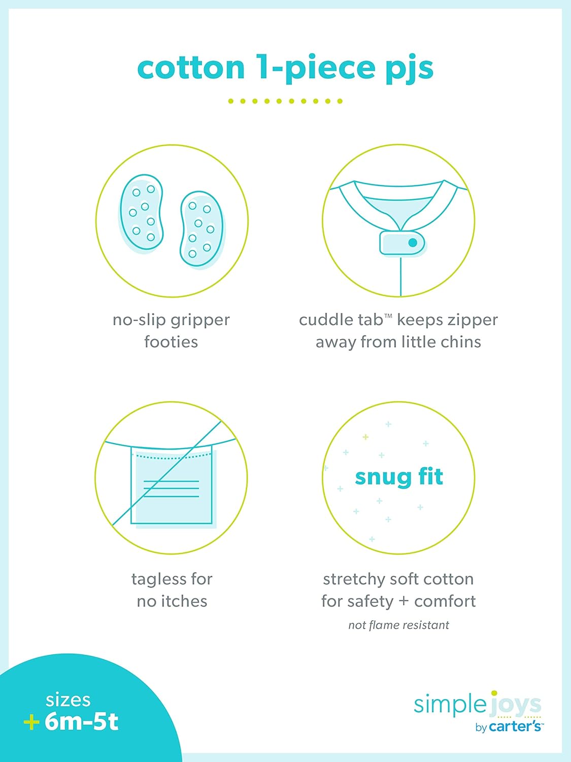 Simple Joys by Carter's baby-boys 3-pack Snug Fit Footed Cotton Pajamas - Image 6