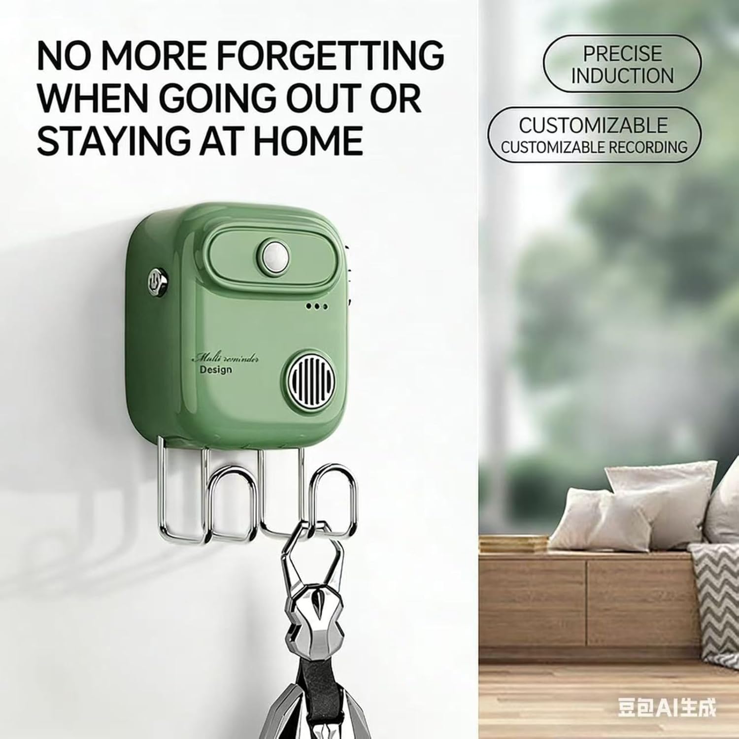 Outward Reminder Device, smart Voice Home Reminder Device/Infrared Sensing Recording Key Reminder Device/Elderly Anti Forgetting Key Induction Hook - Image 4