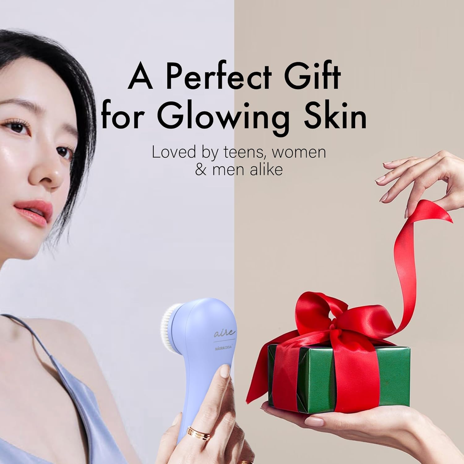 NågraCoola Electric Facial Cleansing Brush – Rechargeable Waterproof Face Scrubber for Women & Men, 2 Brush Heads for Deep Pore Cleansing & Gentle Exfoliation, 3 Speeds, Auto-Timer - Image 7