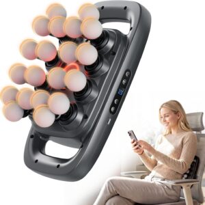 HOTU 20 Head Massage Gun Deep Tissue, Muscle Back Massager with 3 Modes & 30 Intensities, Portable Quiet Multi Mini Head Massager Gun for Hips/Legs/Waist/Shoulders/Foot Body Muscle Pain Relief