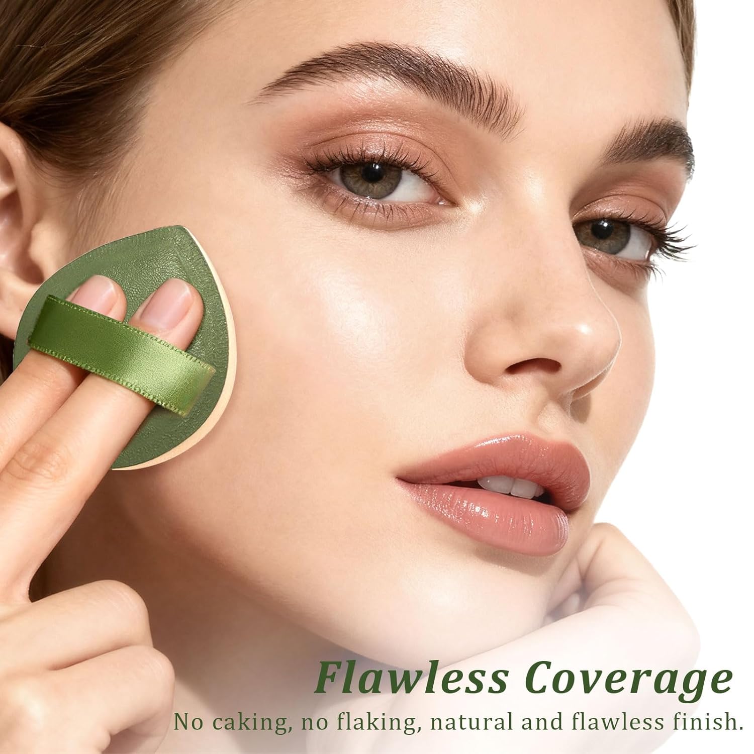 4-Pack Makeup Sponges – Latex-Free Blender Set for Foundation, Concealer & Powder, Soft, Reusable & Beginner-Friendly Beauty Tools (Green) - Image 6