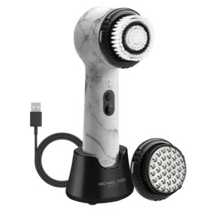 Michael Todd Beauty Soniclear Allure 2024 Best of Beauty Winner Facial Cleansing + Exfoliation Brush System with Antimicrobial Protected Bristles, 4 speeds, Serum Infusion Head + Travel Case