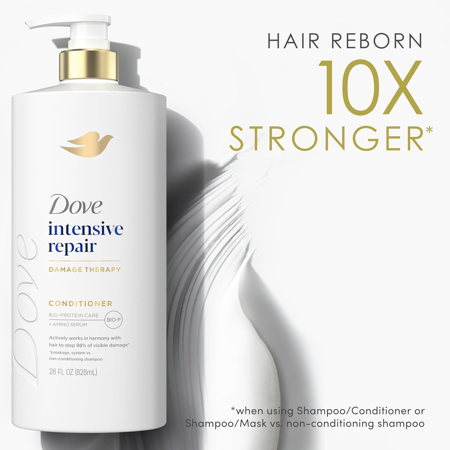 Dove Conditioner Intensive Repair for Damaged Hair with Bio-Protein Care Technology and Amino Serum 28 Fl Oz - Image 8