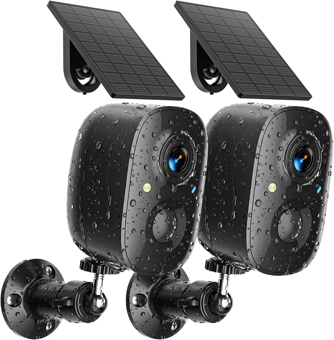 Security Cameras Wireless Outdoor 2K Solar Powered WiFi Cameras for Home Security,AI Motion Detection,Siren Alarm,Spotlight Color Night Vision,2-Way Audio,SD/Cloud Storage