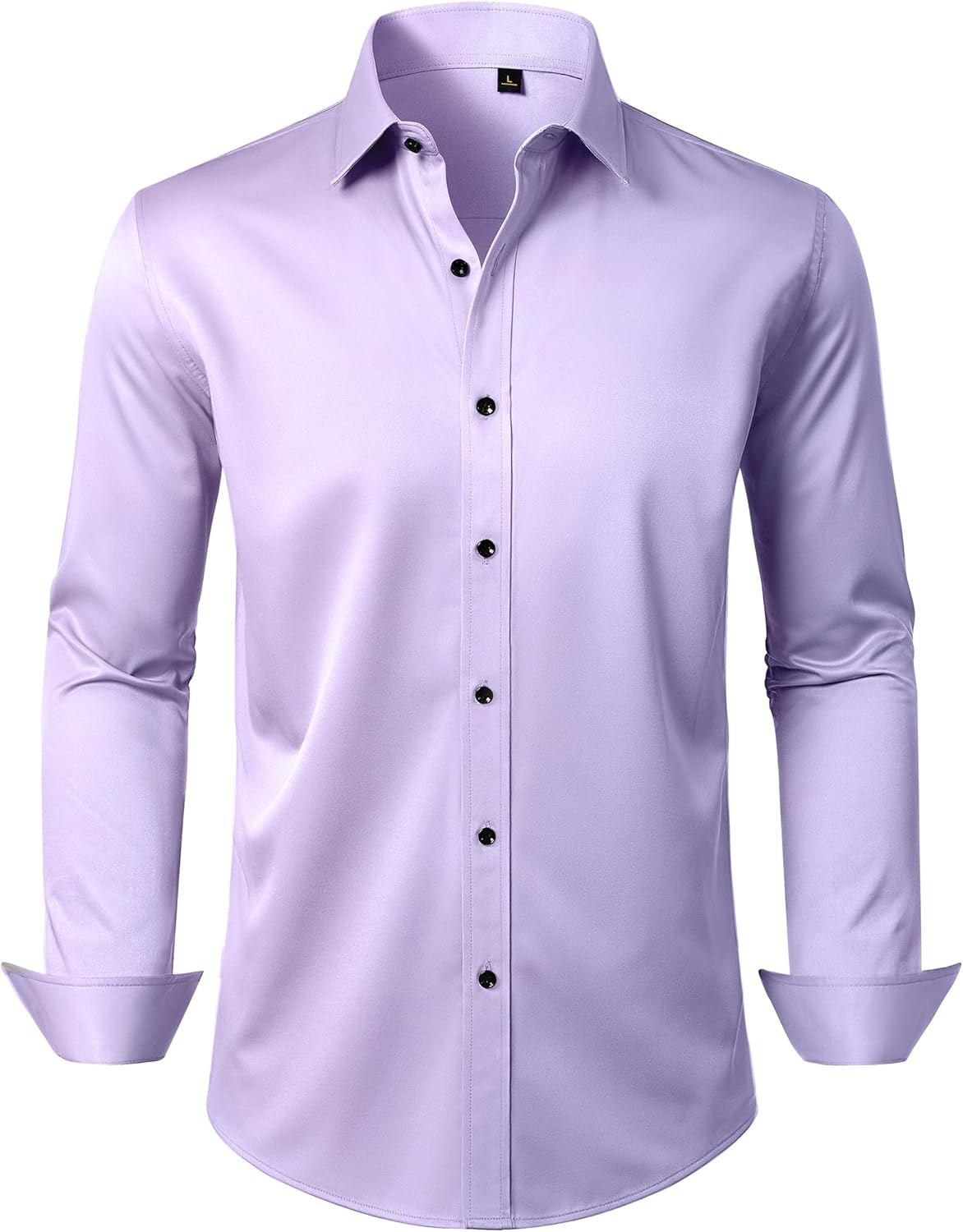 Alimens & Gentle Men's Dress Shirts Long Sleeve Wrinkle Free Stretch Business Casual Wedding Button Down Shirt