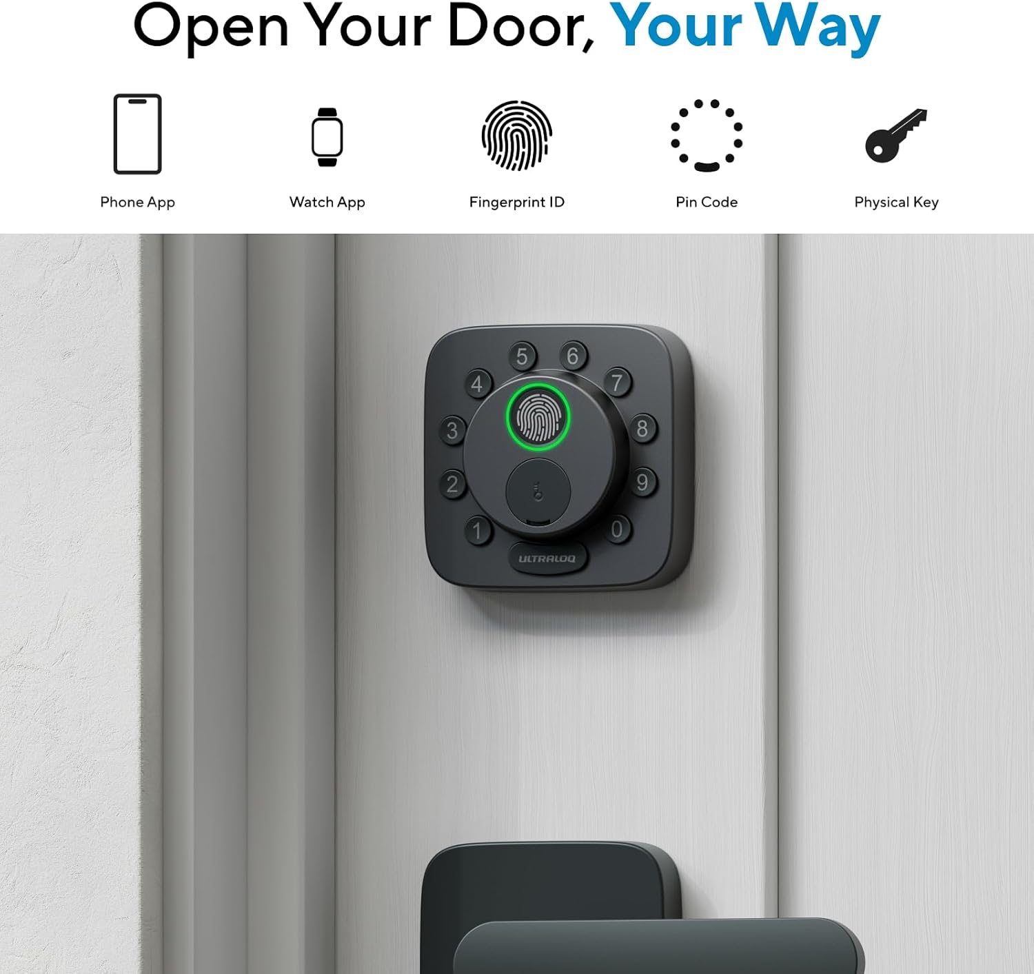ULTRALOQ Bolt SE Smart Lock, Built-in Wi-Fi, Matter Over Thread, Works with Apple Home, Alexa, Google, 7-in-1 Keyless Entry Deadbolt with Fingerprint ID, App, Keypad, Remote Control, 18 Months Battery - Image 2
