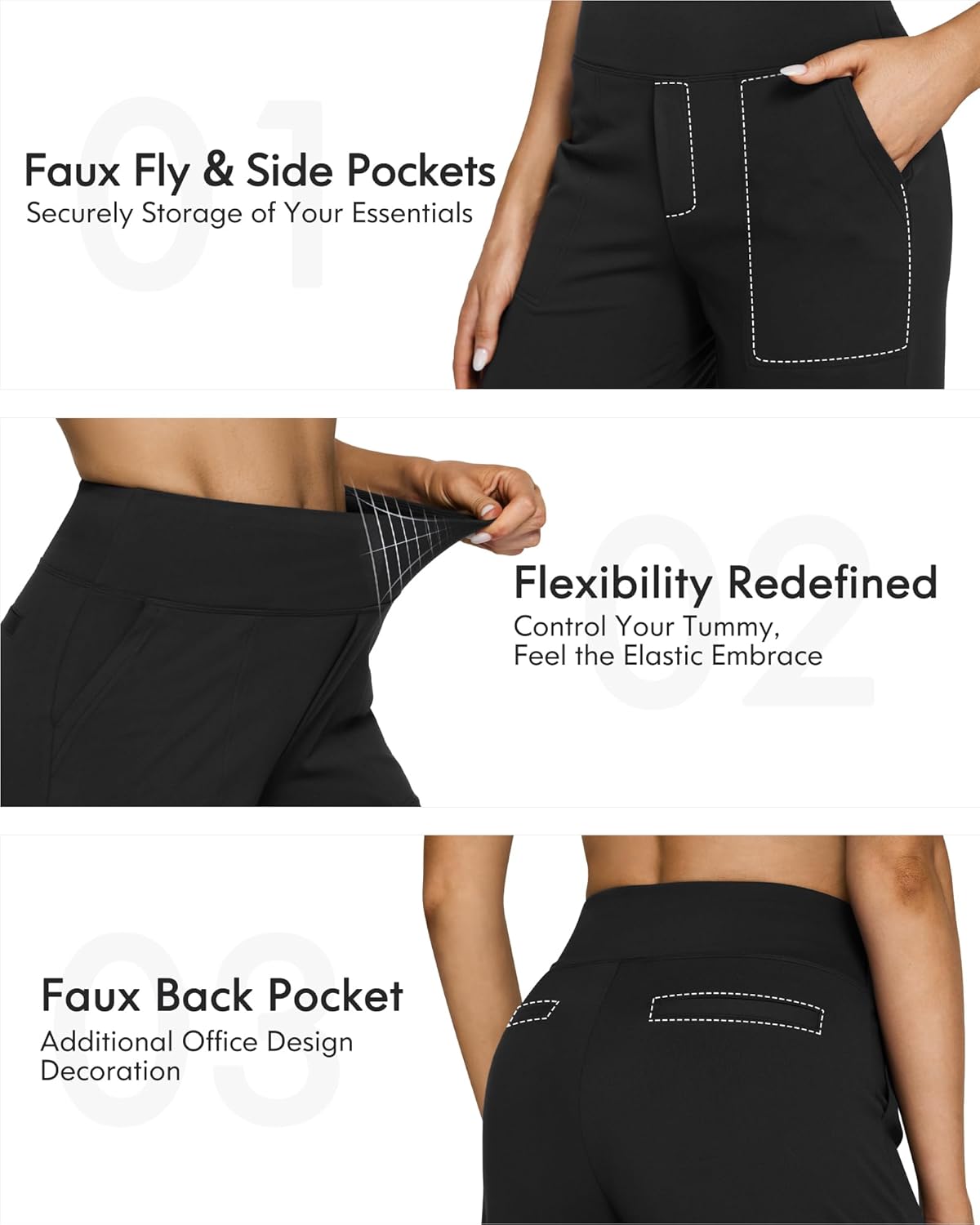 G4Free EverGoing Yoga Pants Women Wide Leg Pants with Pockets High Waist Stretch Dress Casual Sweatpants Petite/Regular/Tall - Image 4