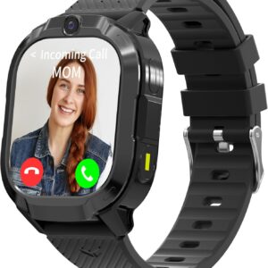 4G Kids Smart Watch Boys with GPS Tracker & Phone Call for Age 5-12, GPS Watch for kids with SOS Calling, HD Video Call Voice Chat Camera Alarm Clock Flashlight Pedometer TouchScreen Birthday Gifts