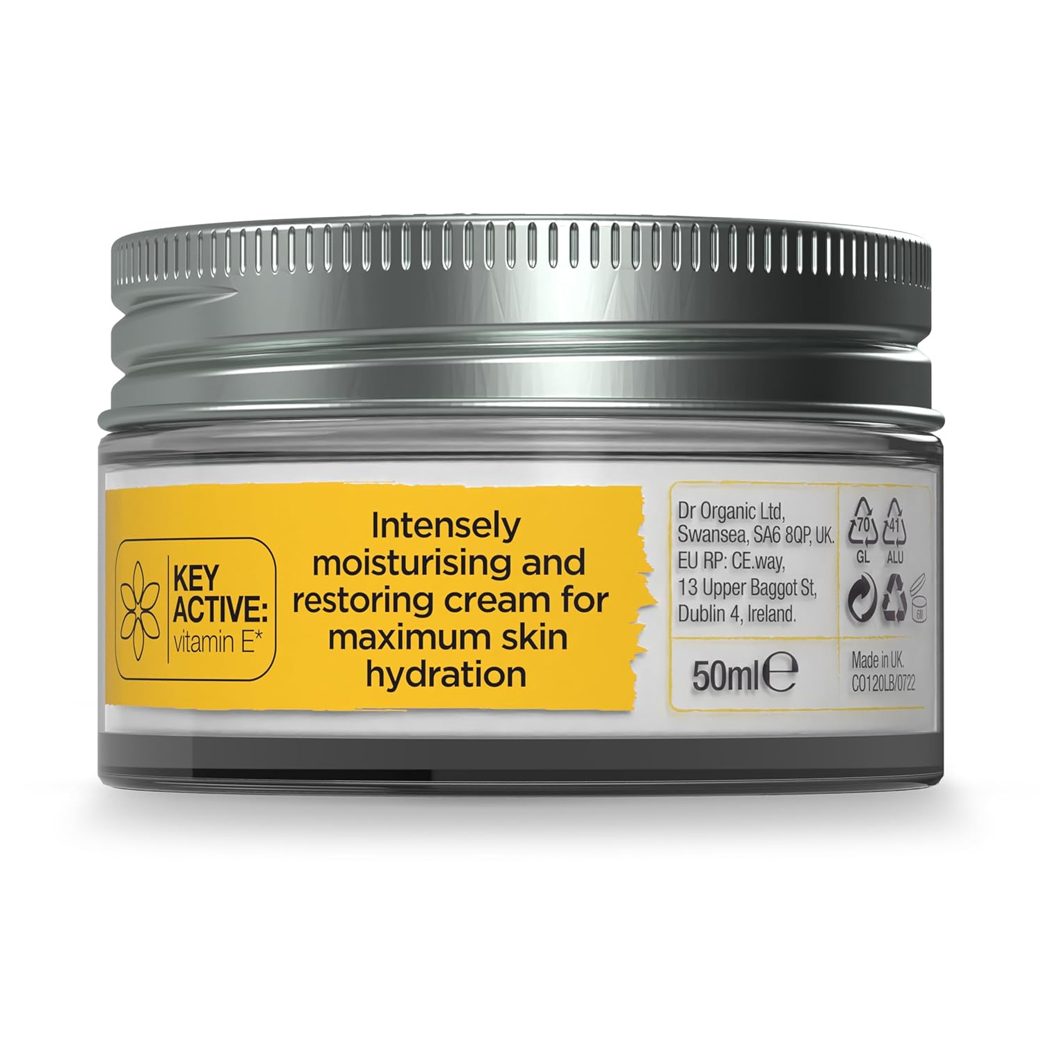 Dr. Organic Vitamin E Moisturising and Restoring Cream | Deeply Hydrates, Restores Skin’s Natural Balance, Natural, Certified Organic, Paraben & SLS-Free, 50 mL / 1.7 fl oz - Image 3