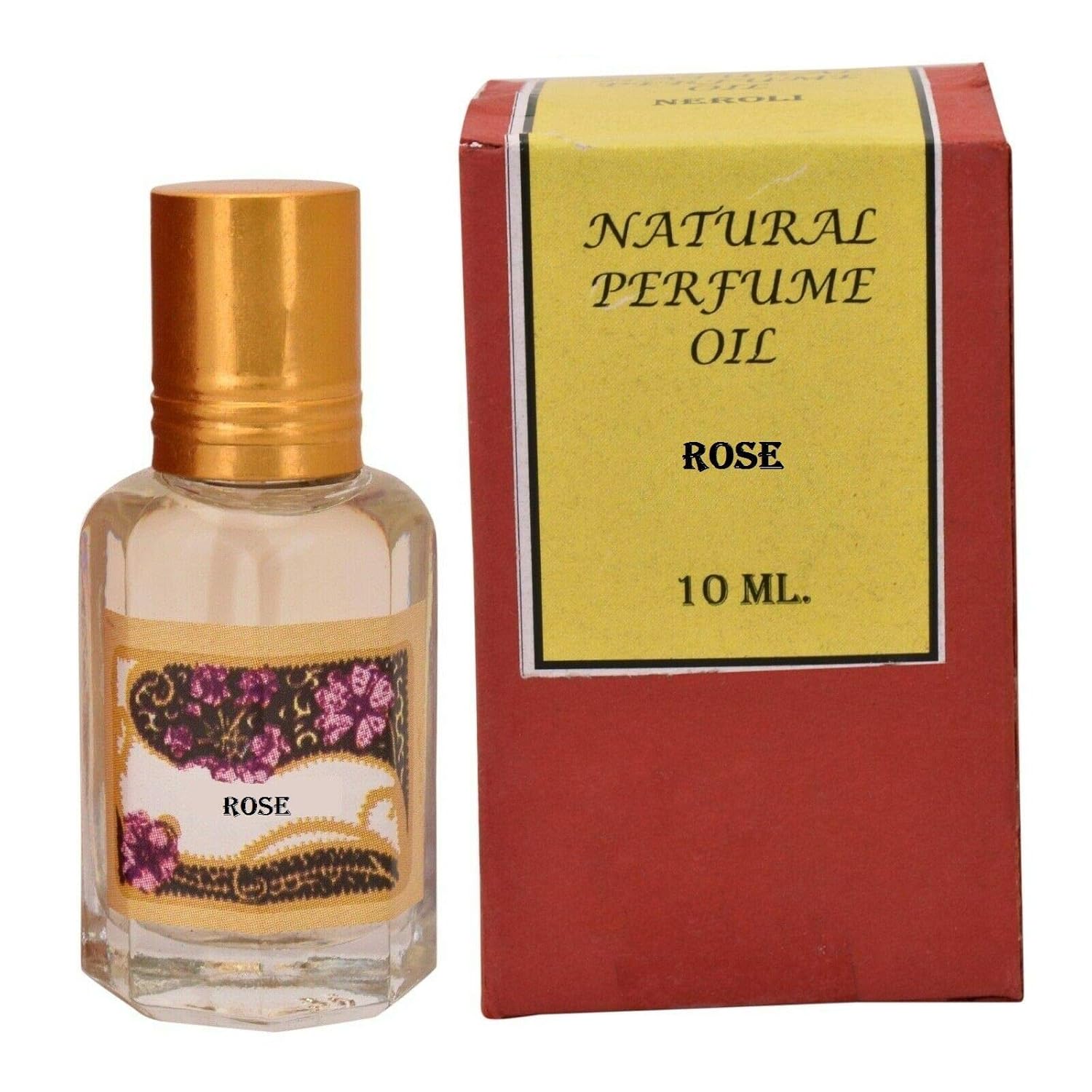 Attar natural perfume oil, Ittar Indian alcohol-free perfume 10ml (Rose) RED